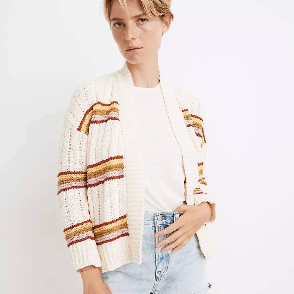 Madewell Striped Diaz Open Cardigan